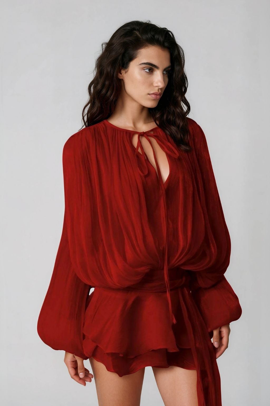 Women's Rose Red Cocktail Mini Dress