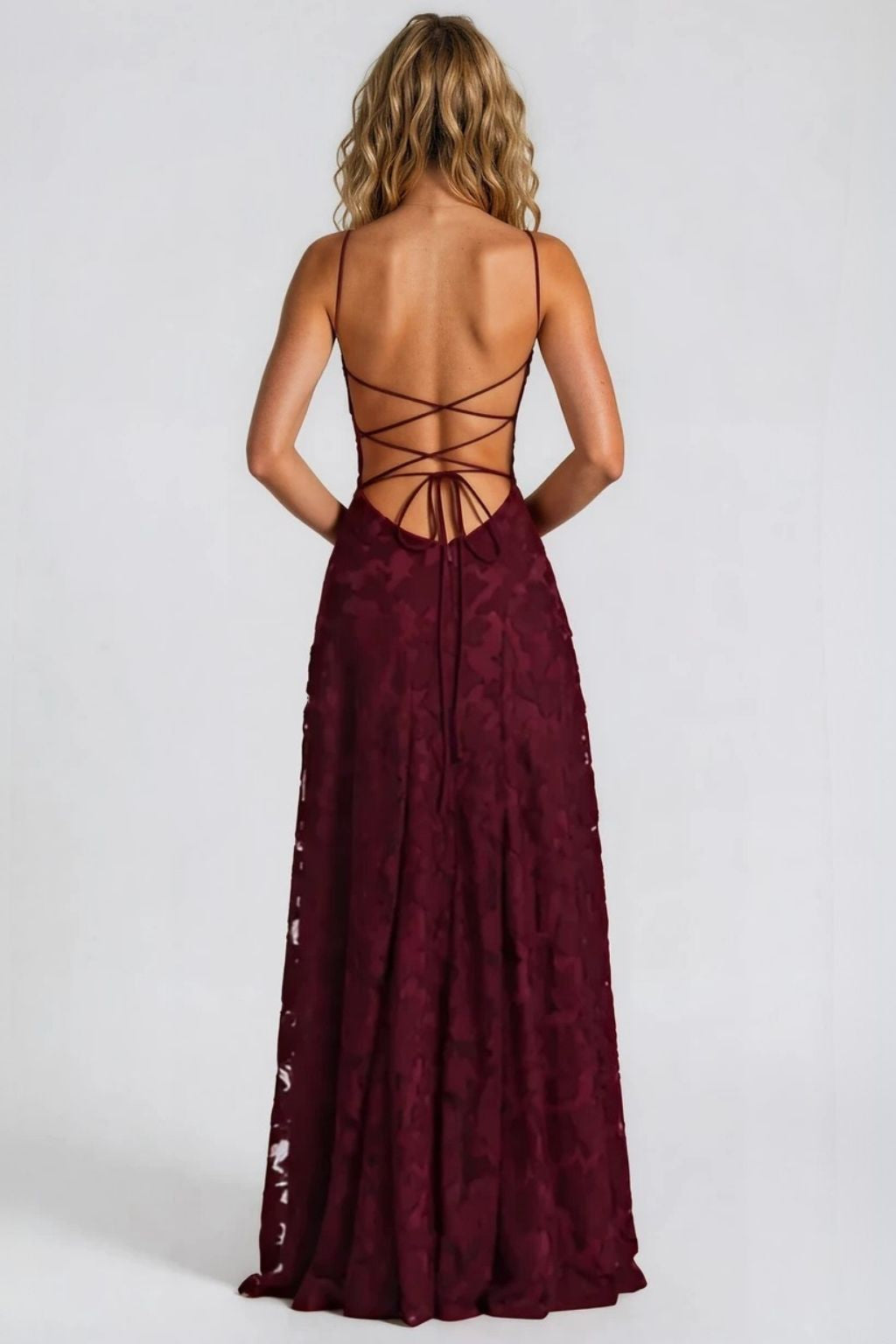 Sleeveless Floral Maxi Dress In Cherry Red