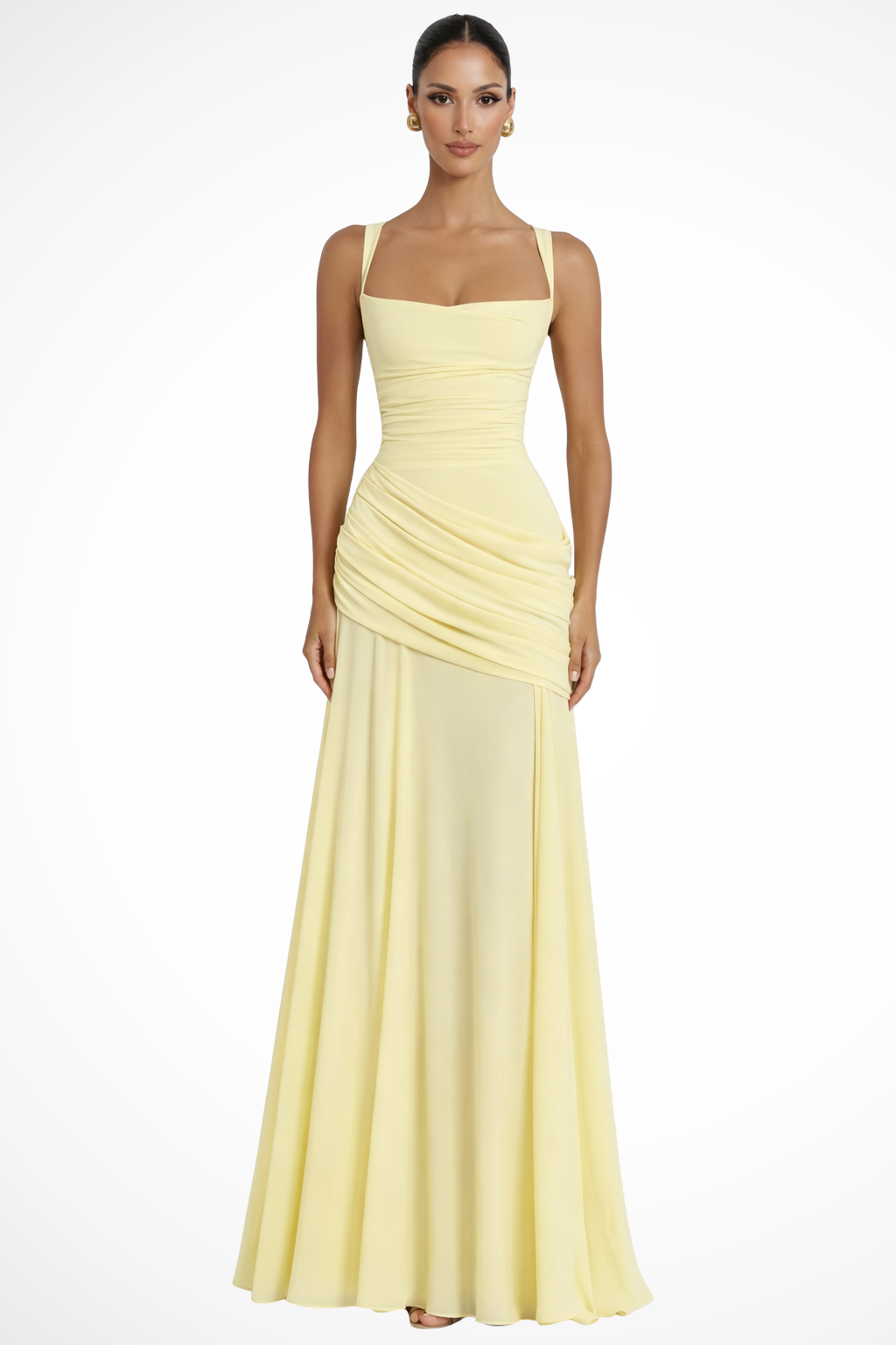 Elegant Ruched Maxi Dress For Formal Occasions