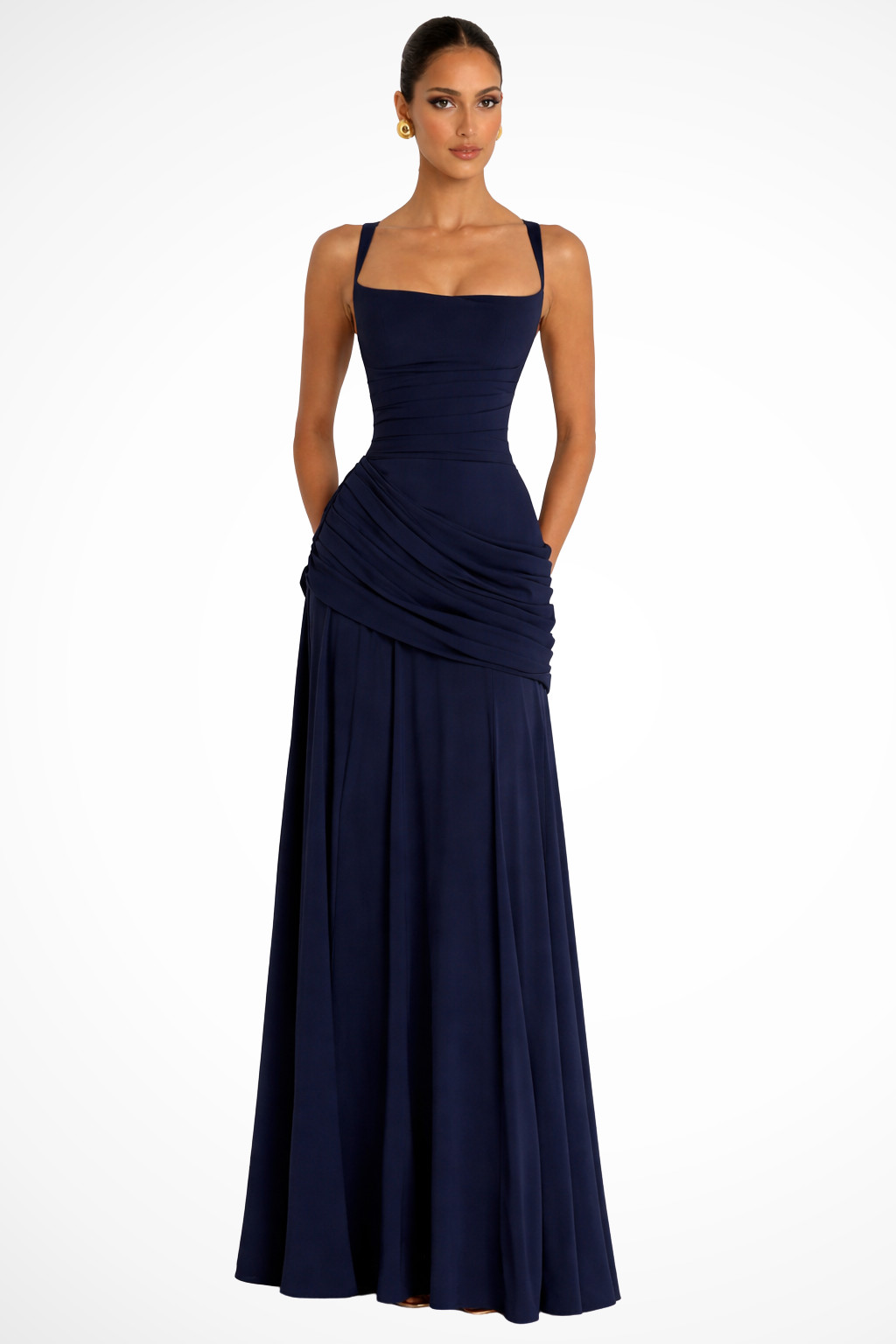Elegant Ruched Maxi Dress For Formal Occasions